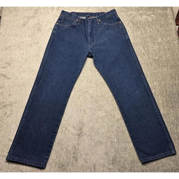 Wrangler Jeans 13MWZ Dark Wash Cowboy Cut Jeans Mens Size 34x30(32x29) Actual - Picture 1 of 9